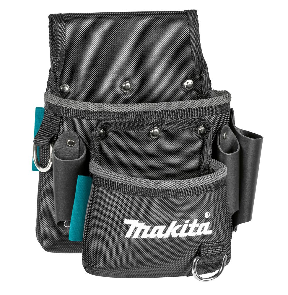 Makita E-15198 Tool Pouch - Leather, Polyester - Black, Grey, Teal