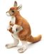 Uni-Toys Kangoeroe met baby (aangenaaid), staand - 23 cm (hoogte) - pluche dier, knuffeldier