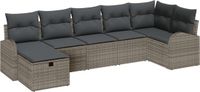 vidaXL Bankstel 7-delig Grijs Polyrattan