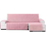 ECOMMERC3 Chaise longue bankovertrek met elastische elastieken voor chaise longue, links/rechts - chaise bankhoes in wit/roze, verstelbaar en veelzijdig voor Chaise Longue-banken, volledige