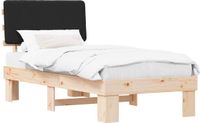 vidaXL Bedframe met gestoffeerd hoofdeinde Zwart 90 x 190 cm