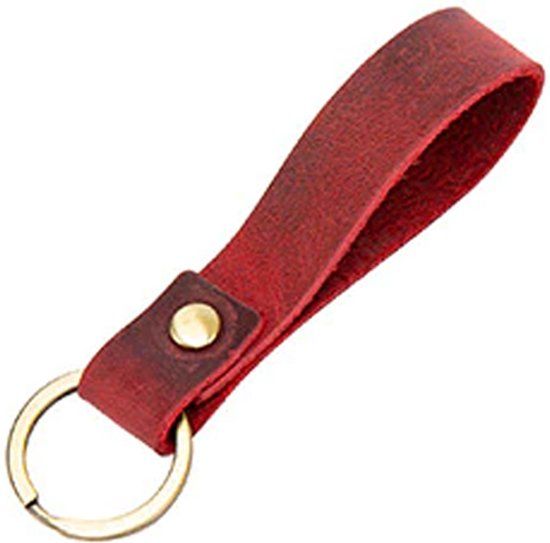 LGT JWLS Lookinggoodtoday Sleutelhanger Lus Leer Rood met Sleutelring