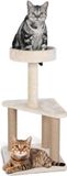 Merkloos / Sans marque Wan GmbH Klimactiviteit voor grote en kleine katten - Kattenboom toren met krasposten en grappige tickler - Ruimvallend perk - Beige - 40 x 80 cm