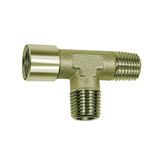 Riegler T-stuk, buiten/buiten/binnen, G/R 1/8, SW 10, messing vernikkeld