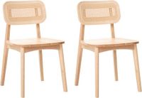 Beliani KENO - Set van 2 eetkamerstoelen - Lichtbruin - Rubberhout