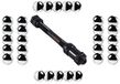 cyclingcolors Achterwielas voor fiets, 10 mm x 136 mm met conus en zeskantmoer + 30 x kogels 6,35 mm 1/4 inch as holle naven achterwiel racefiets MTB