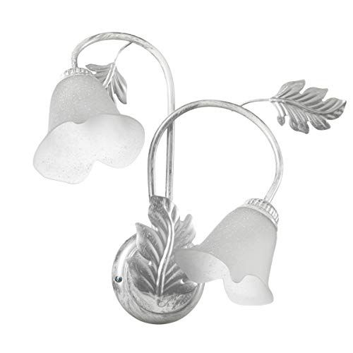 ONLI Applique Muurlamp - 2 Lampen - Metaal - E14 - Wit/Zilver