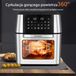 Friteuse à air chaud 12L - Airfryer / Mini-four - Cuisson à faible teneur en matières grasses - Capacité XXL - Écran tactile LED - Fenêtre de visualisation - 220V
