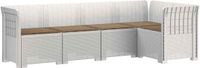 vidaXL Tuinbank met Kussens Rattanlook PP Wit