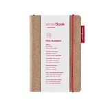 transotype senseBook RED RUBBER Design notitieboek, small - ca. A6, geruit, met rode elastiek, edel rundleer
