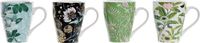 DKD Home Decor Mok Porselein Multicolour Blommor Shabby Chic (320 ml) (4 Stuks)