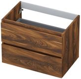 INK - Onderkast 2 Laden Greeploos met Houten Keerlijst - 70 cm x 52 cm - Noten