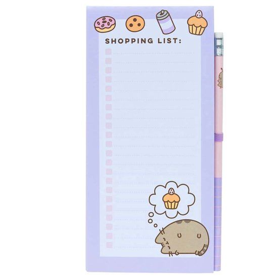 Pusheen, Notitieblok voor Koelkast met Magneet en Potlood, Paars