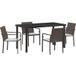 Maison Exclusive - Ensemble table et chaises de jardin pour 5 personnes, en résine tressée marron et noir