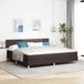 Prolenta Maison Exclusive - Lit boxspring à LED avec tête de lit, marron foncé, 200 x 200 cm, tissu