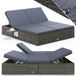 Casaria Ligbed - Tweepersoons Polyrattan 200x160cm Verstelbaar - Grijs