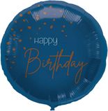 Folat Folieballon Elegant True Blue 45cm BlauwGoud