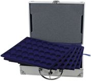 SAFE Koffer, Alu - geschikt voor: Euro munten sets in capsules (30 sets) afm: 260 x 155 x 70 mm.