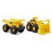 Caterpillar - Set van 2 bouwvoertuigen – vrachtwagen en voorlader, geel