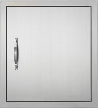 VEVOR Porte d'accès pour grill, 457 x 508 mm, porte simple pour cuisine extérieure, porte encastrable en acier inoxydable, porte murale verticale avec poignée et crochet, pour îlot de grill, station de grill, armoire extérieure