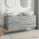 Maison Exclusive Ensemble de 3 meubles de salle de bain, gris Sonoma, dimensions : 129 x 44,5 x 80 cm