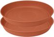 EDA Bloempot onderschaal Romeo - 2x - kunststof - terracotta - D21 x H3 cm