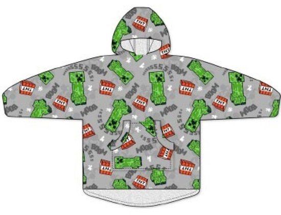 4KidsOnly Minecraft Hoodie Fleece Deken, Boom! - Volwassen (One Size) - Polyester