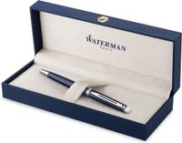 Waterman Hémisphère Ballpoint Pen, Blue Lacquer with Palladium Details, Medium Point, Blue Ink, Gift Set