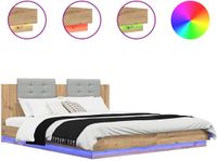 vidaXL Bedframe met Hoofdbord Artisan Eiken 200 x 200 cm
