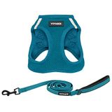Best Pet Supplies Voyager Step-in Air Weerbestendig kattentuigje van mesh, instapharnas voor kleine en middelgrote katten, set, turquoise, XXS