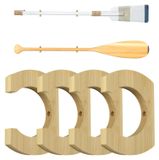 Porte-pagaie en bois - Jeu de 4 - Support mural - Pour pagaies de kayak/SUP/canoë - Gain de place - Bords arrondis