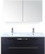 BES LED Seville Badmeubelset 120 cm - 2 Laden Black Oak - Wastafel Enjoy Dubbel met Spiegelkast