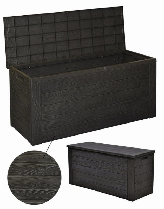 - Kussenbox hout patroon 120x46x58 cm
