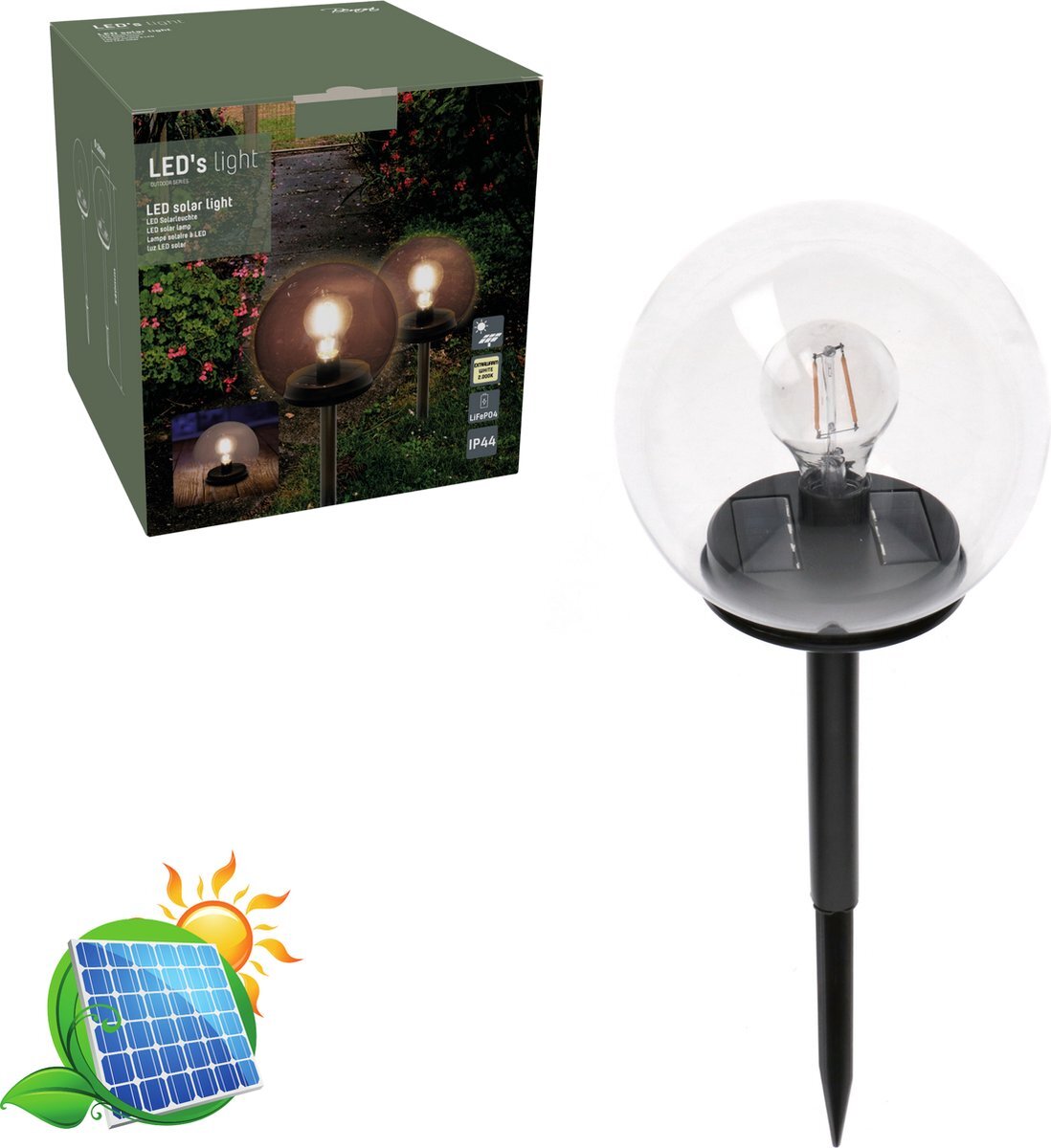 Proventa Solar Outdoor Prikspot - LED Tafellamp - IP44 - Zwart