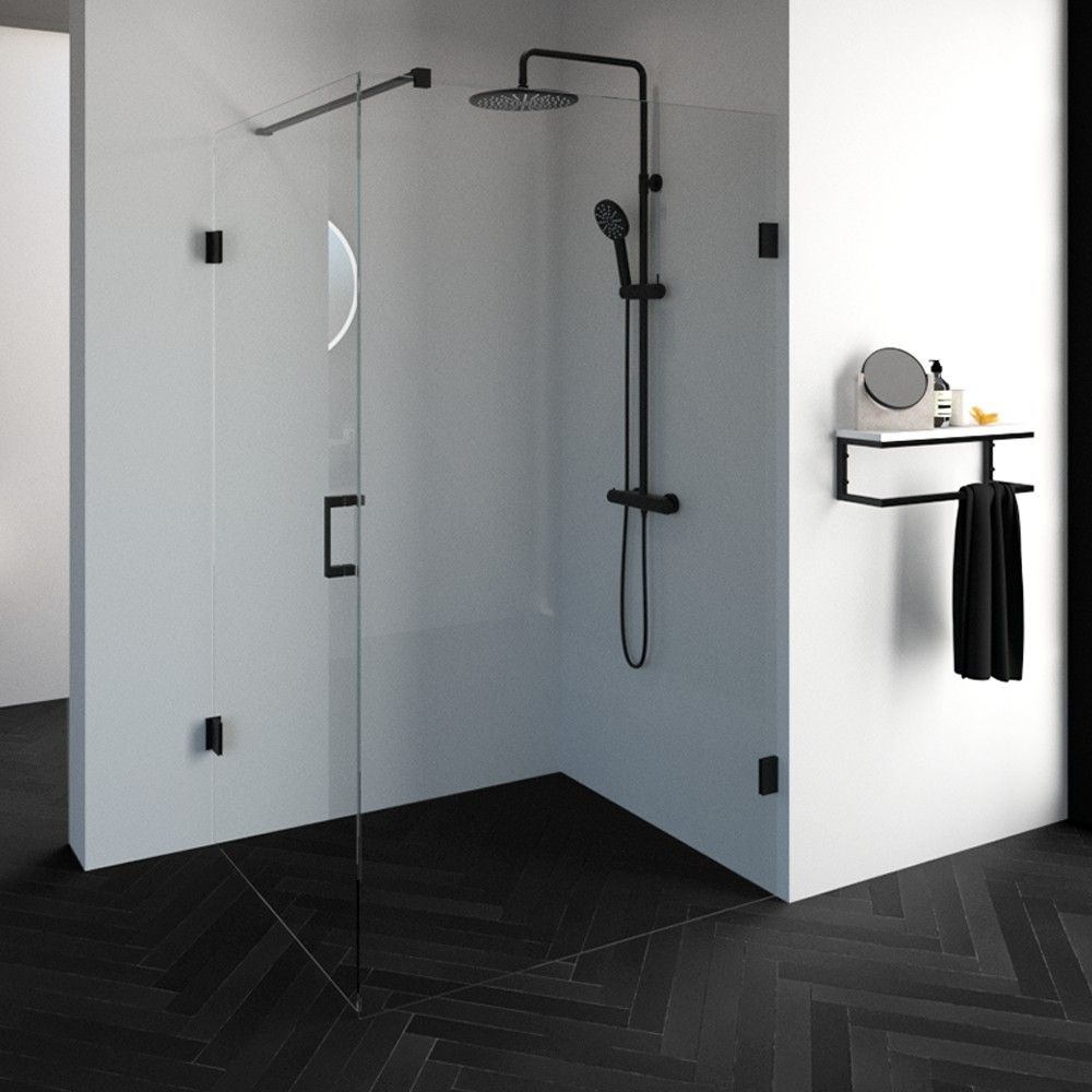 Tapo Creative rechthoekige douchecabine 2 delig 120x100 zwart