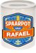 Bellatio Decorations Kinder spaarpot met naam - Rafael - keramiek - met dop - wit