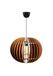 Scandinavische kroonluchter, grote bol, walnootkleur, 70 cm hoog, verstelbare kabel, E27-fitting, MDF-behuizing, stijlvolle verlichting voor moderne woningen