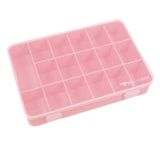 Craftelier - Opbergdoos met 17 vakken voor kaartmateriaal, scrapbooking en knutselen, afmetingen: 26,5 x 17,8 x 4,2 cm (10,4 x 7 x 1,65 inch) - transparant en roze