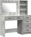 vidaXL Kaptafel met Spiegel - 2 stuks - Grijs - 78.5 x 41 x 135 cm - Bois traité