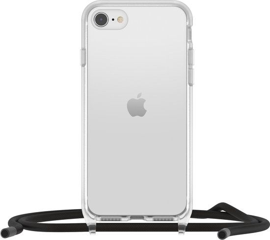 OtterBox React Necklace hoesje voor iPhone SE (3rd/2nd gen)/8/7, ultradun, beschermhoesje met verstelbare en afneembare kettingriem, getest volgens militaire standaard, Clear