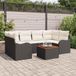 Maison Exclusive - Set de 7 coussins de banc de jardin, noir, en polyrotin