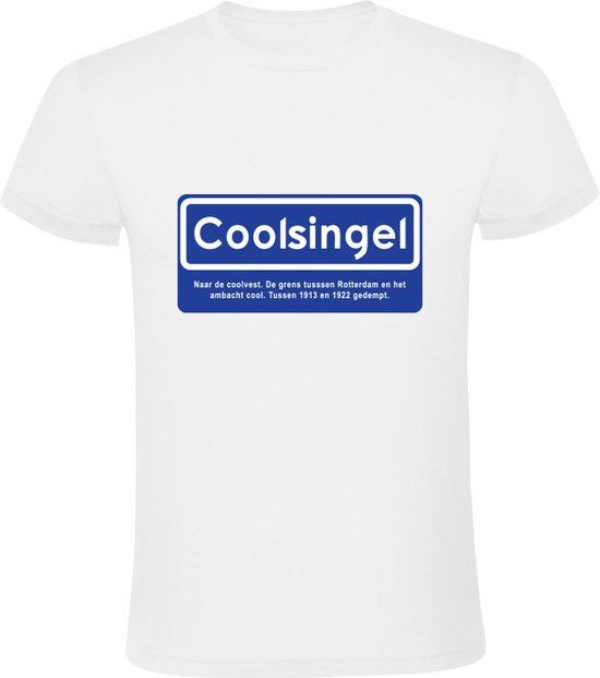Coolsingel Heren T-shirt - rotterdam - 010 - Wit - 2XL