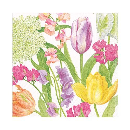 Caspari Lente Bloem Show Luncheon Servetten - Lente Bloemen - 20 stuks