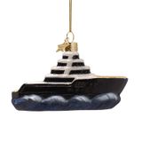 Vondels boule de noël - Yacht 6.5cm en verre, couleur multi 1 pièce