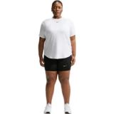 Nike One Relaxed Dri-Fit shirt met korte mouwen (dames, grote maten), wit/zwart, FN2816-101, 2X