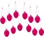 Cepewa Paaseieren hangdecoratie - roze - 12x stuks - 4 x 6 cm - kunststof - Paasversiering