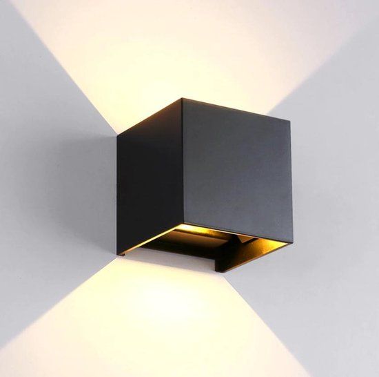 CentralLight Gevelverlichting Kubus 'Ace' - LED Up & Down Wandlamp - IP65 - Antraciet Zwart