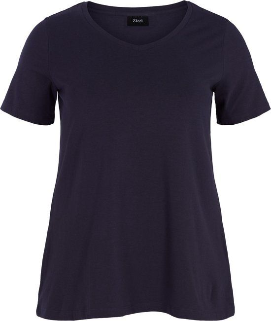 Zizzi S/S T-Shirt NOOS Dames T-shirt - Maat XXL (58-60) - Blauw