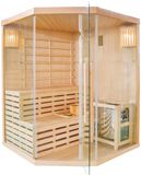 Sanotechnik Sauna TALLINN für 3 Personen, HEMLOCK, 150x150x200 cm, 6 kW Ofenleistung