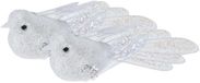 Merkloos / Sans marque Koopman International Kerstboomversiering Vogel - 2x stuks - 10 cm - Wit glitter - op clip - ornament
